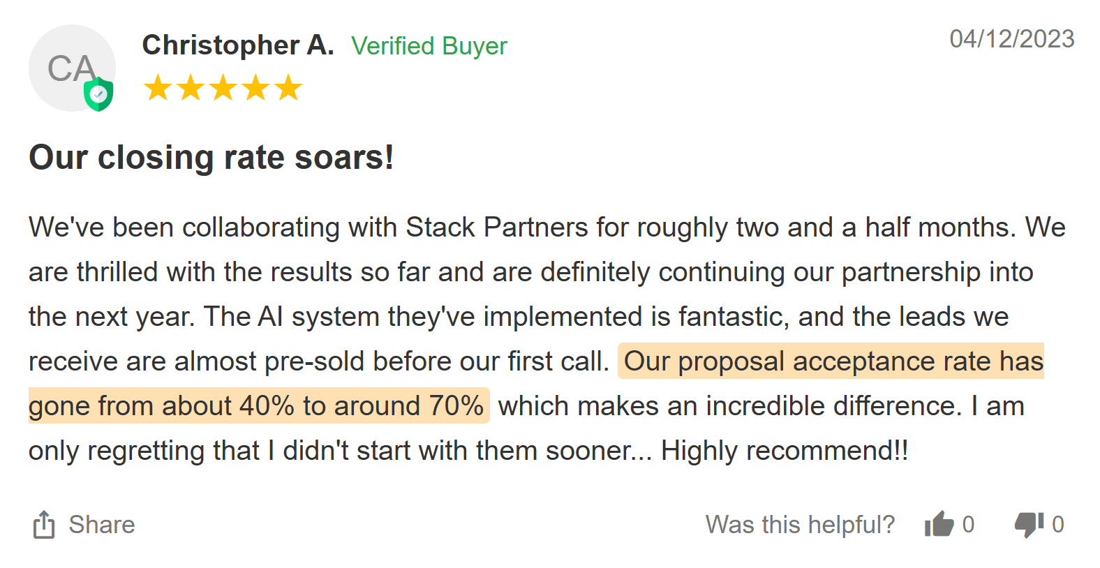 Client testimonial 11