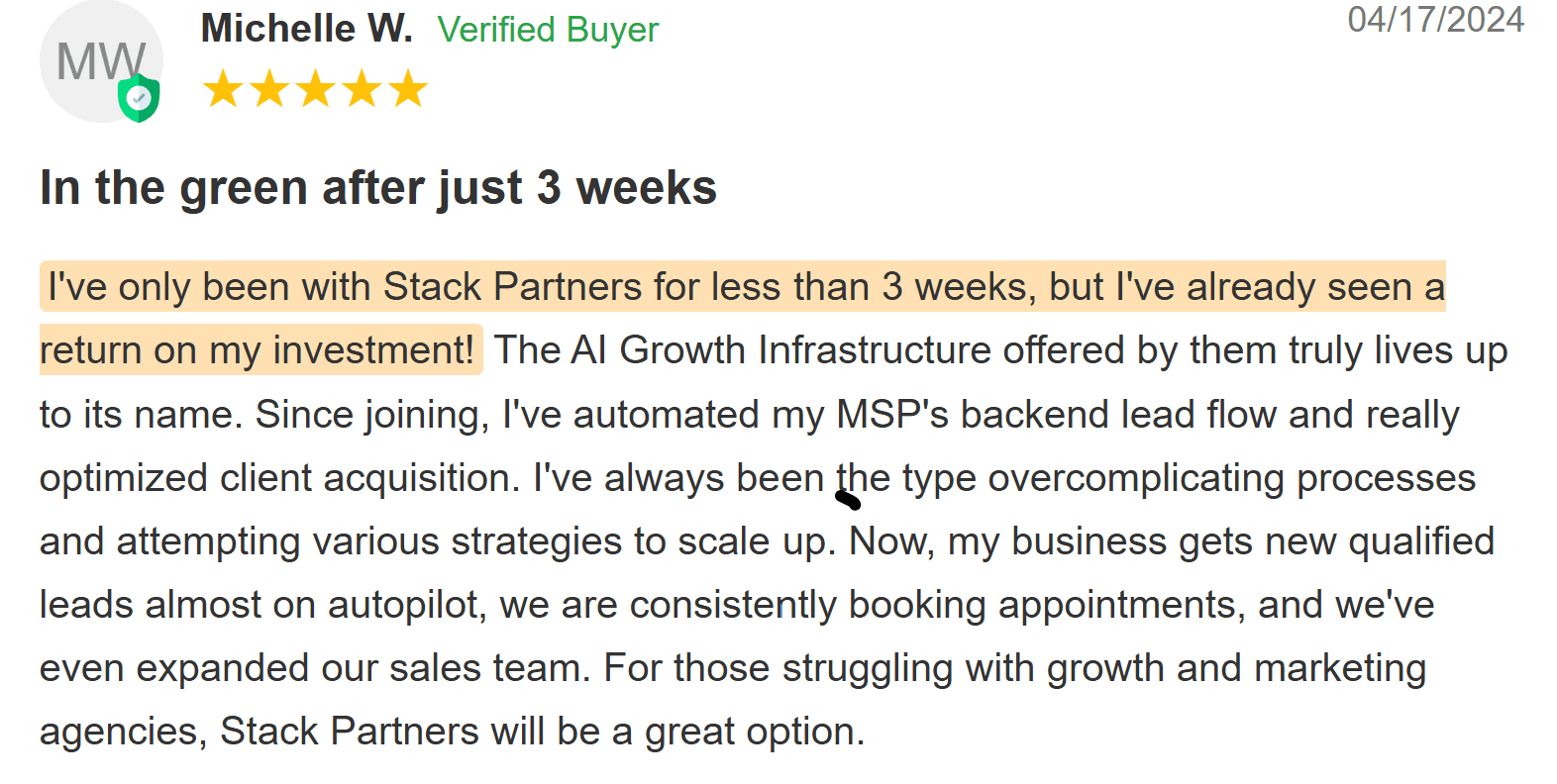 Client testimonial 7